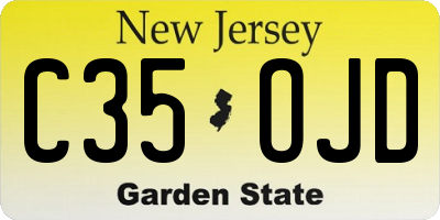 NJ license plate C35OJD