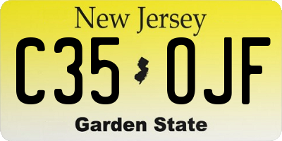 NJ license plate C35OJF
