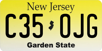 NJ license plate C35OJG