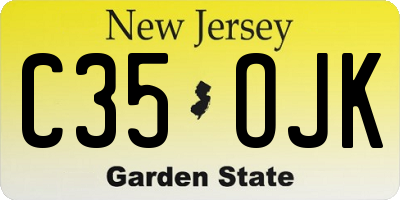 NJ license plate C35OJK