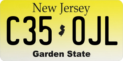 NJ license plate C35OJL