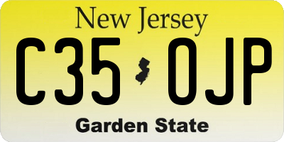 NJ license plate C35OJP