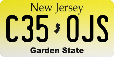NJ license plate C35OJS