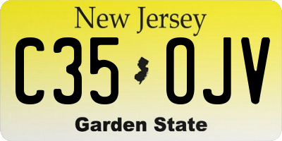 NJ license plate C35OJV