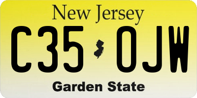 NJ license plate C35OJW