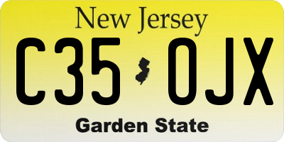 NJ license plate C35OJX