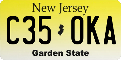 NJ license plate C35OKA