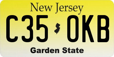 NJ license plate C35OKB