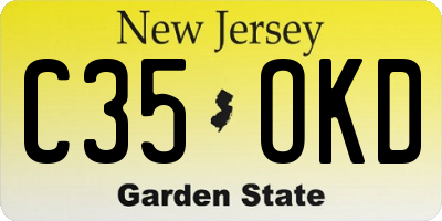 NJ license plate C35OKD