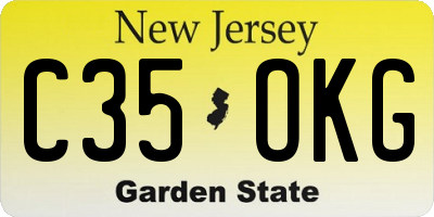 NJ license plate C35OKG