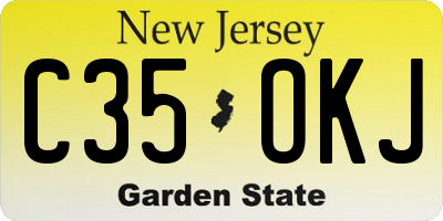 NJ license plate C35OKJ