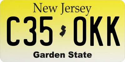 NJ license plate C35OKK