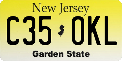 NJ license plate C35OKL