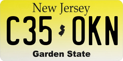 NJ license plate C35OKN