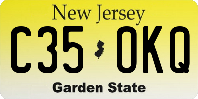 NJ license plate C35OKQ