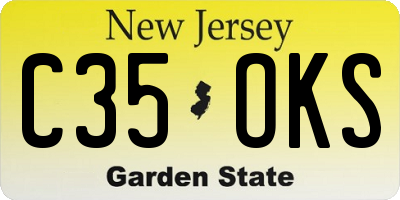 NJ license plate C35OKS