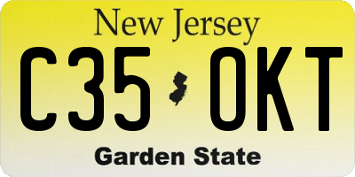 NJ license plate C35OKT