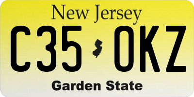 NJ license plate C35OKZ