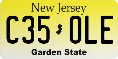 NJ license plate C35OLE