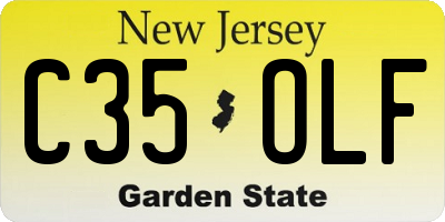 NJ license plate C35OLF