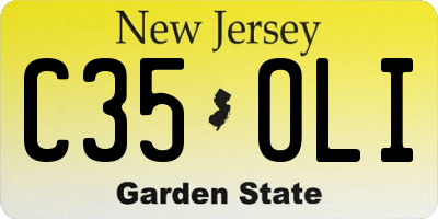 NJ license plate C35OLI