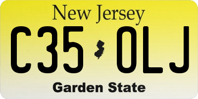 NJ license plate C35OLJ