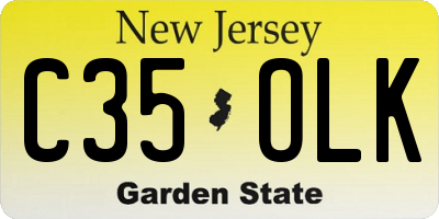 NJ license plate C35OLK