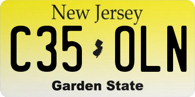 NJ license plate C35OLN