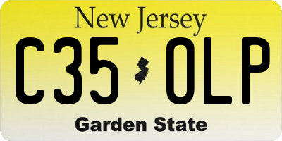 NJ license plate C35OLP