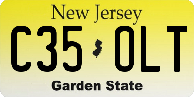 NJ license plate C35OLT