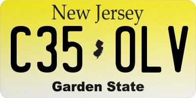 NJ license plate C35OLV