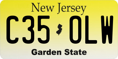 NJ license plate C35OLW