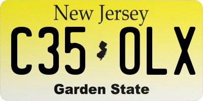 NJ license plate C35OLX