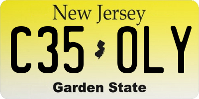 NJ license plate C35OLY