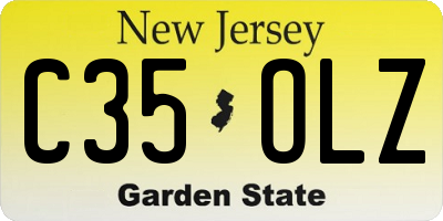 NJ license plate C35OLZ
