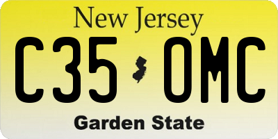 NJ license plate C35OMC