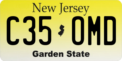 NJ license plate C35OMD