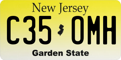 NJ license plate C35OMH