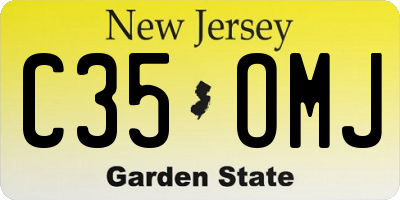 NJ license plate C35OMJ