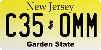 NJ license plate C35OMM
