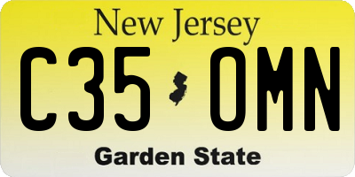 NJ license plate C35OMN