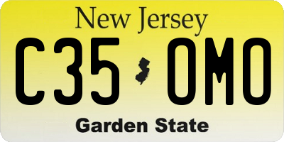 NJ license plate C35OMO