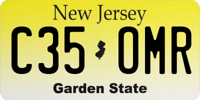 NJ license plate C35OMR