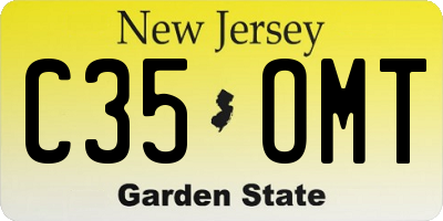 NJ license plate C35OMT