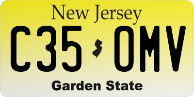 NJ license plate C35OMV