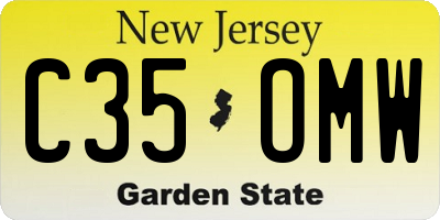 NJ license plate C35OMW