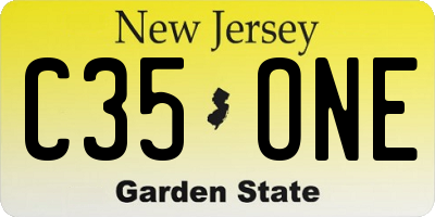 NJ license plate C35ONE