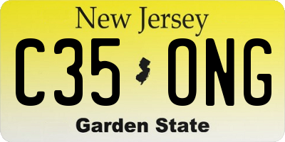 NJ license plate C35ONG