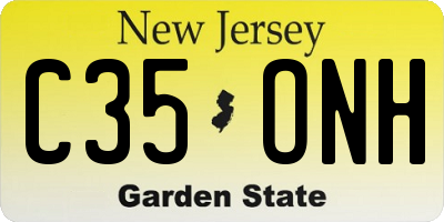 NJ license plate C35ONH