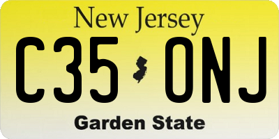 NJ license plate C35ONJ